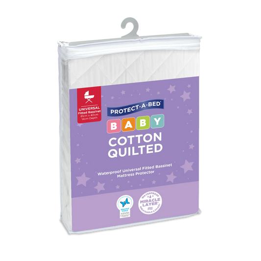 Cotton Quilted Fitted Waterproof Bassinet Mattress Protector by Protect-A-Bed