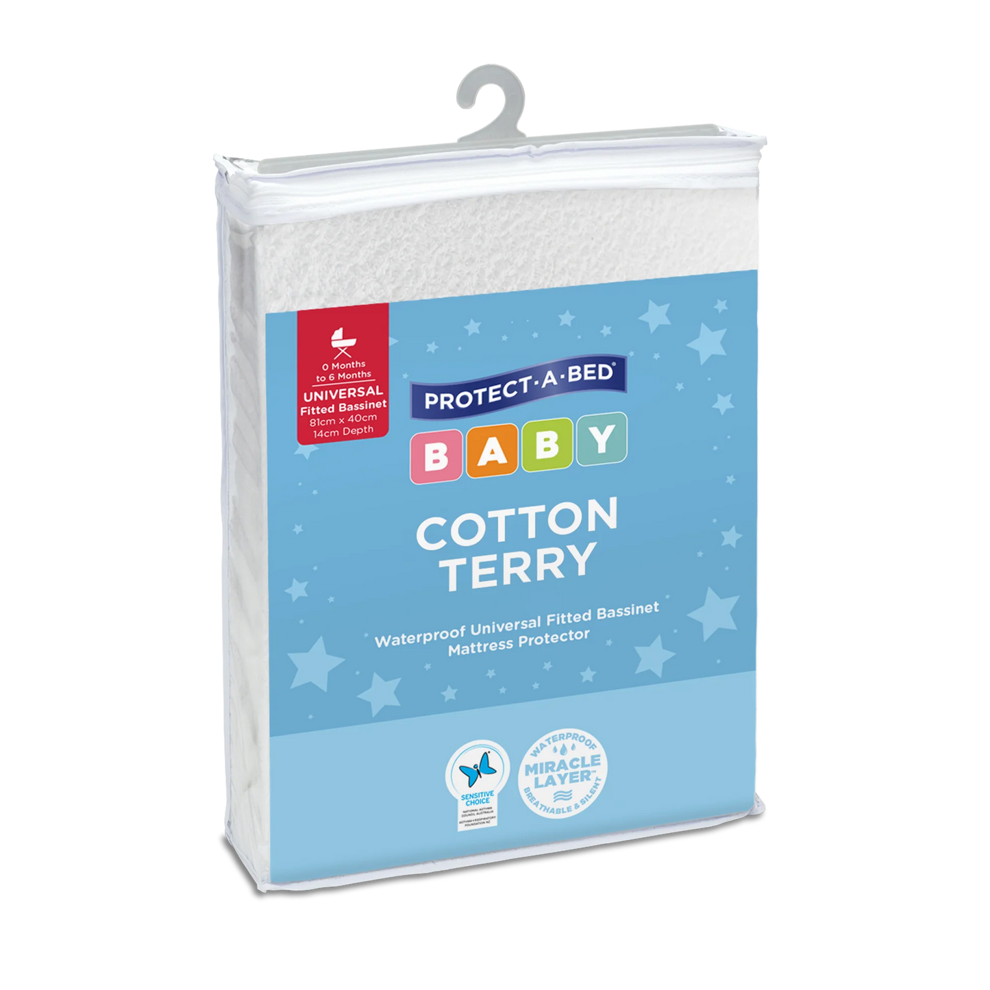 Cotton Terry Fitted Waterproof Bassinet Mattress Protector by Protect-A-Bed