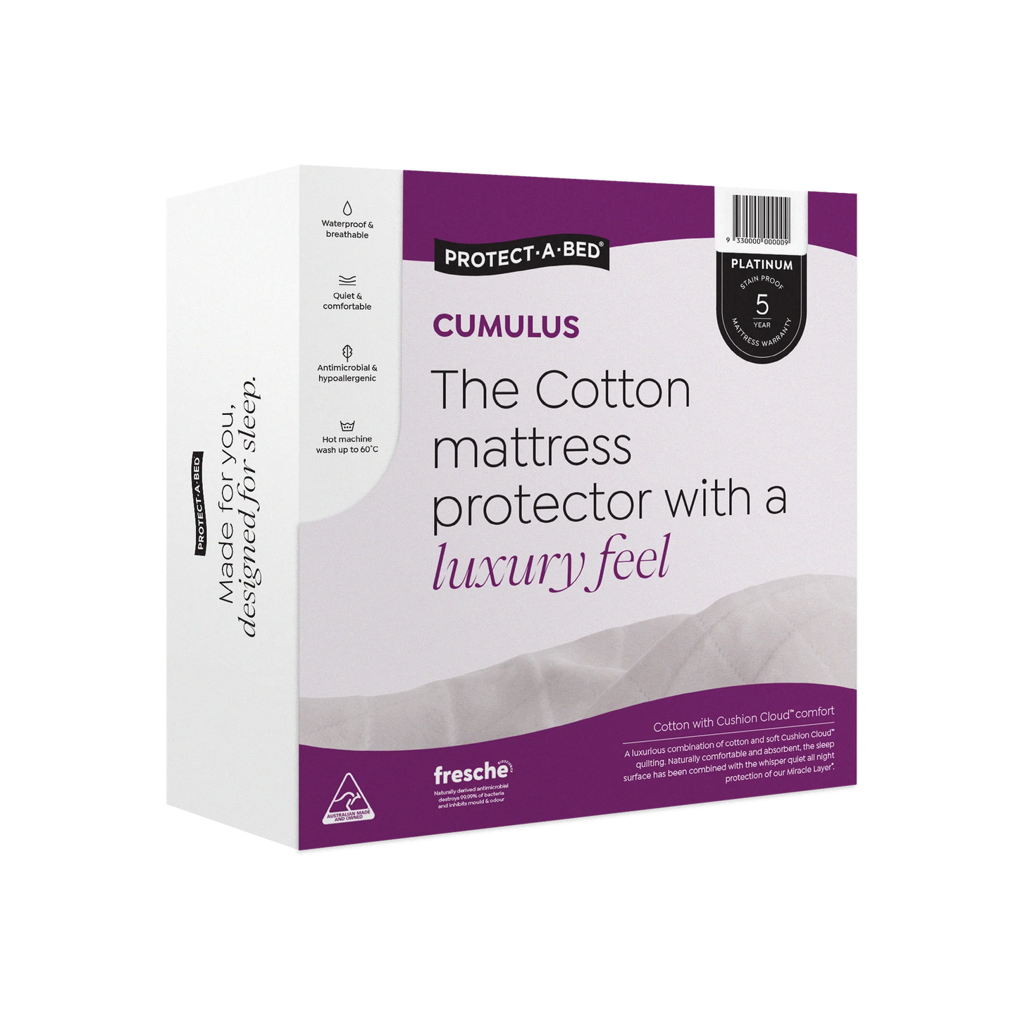 Cumulus™ Cotton Jacquard Fitted Waterproof Mattress Protector by Protect-A-Bed