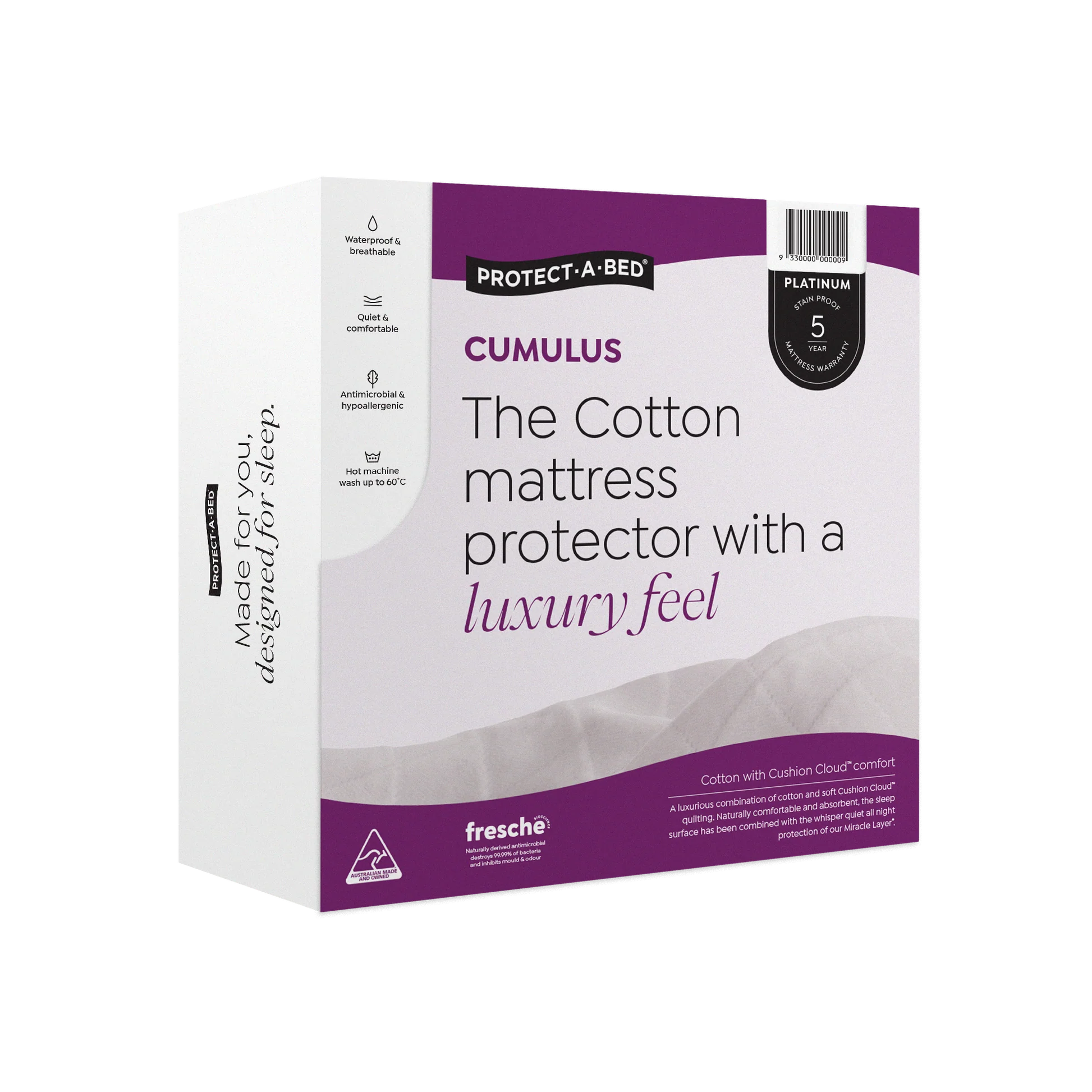 Cumulus™ Cotton Jacquard Fitted Waterproof Mattress Protector by Protect-A-Bed