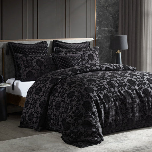 Imperial Black Square Cushion Pillowcase by Davinci