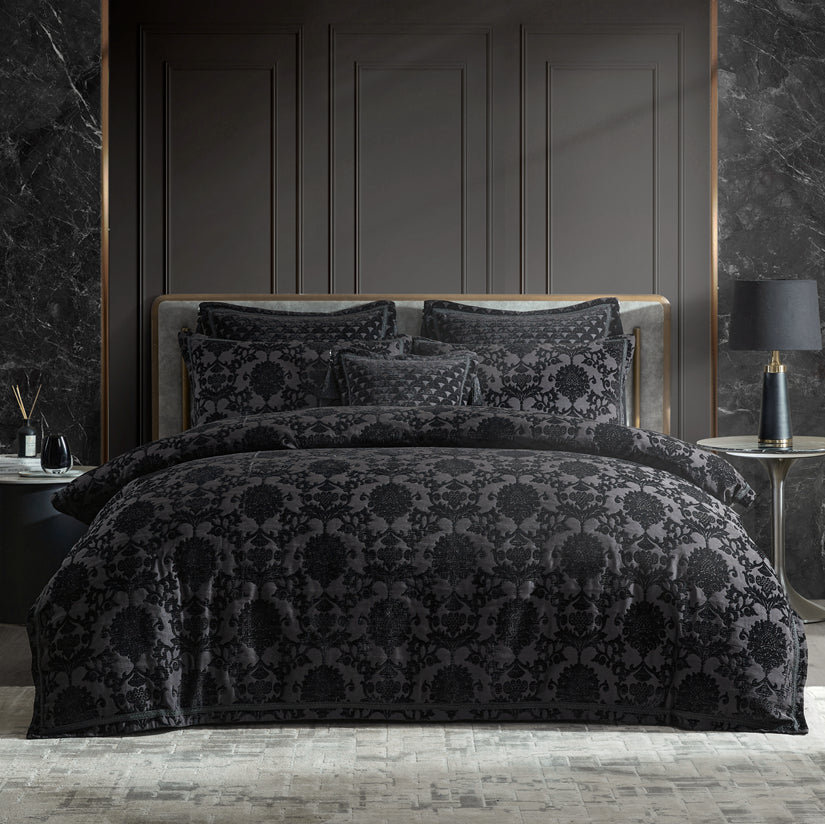 Imperial Black Quilt Cover Set by Davinci