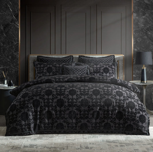 Imperial Black Quilt Cover Set by Davinci