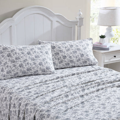 Faye Toile Black Flannelette Sheet Set by Laura Ashley
