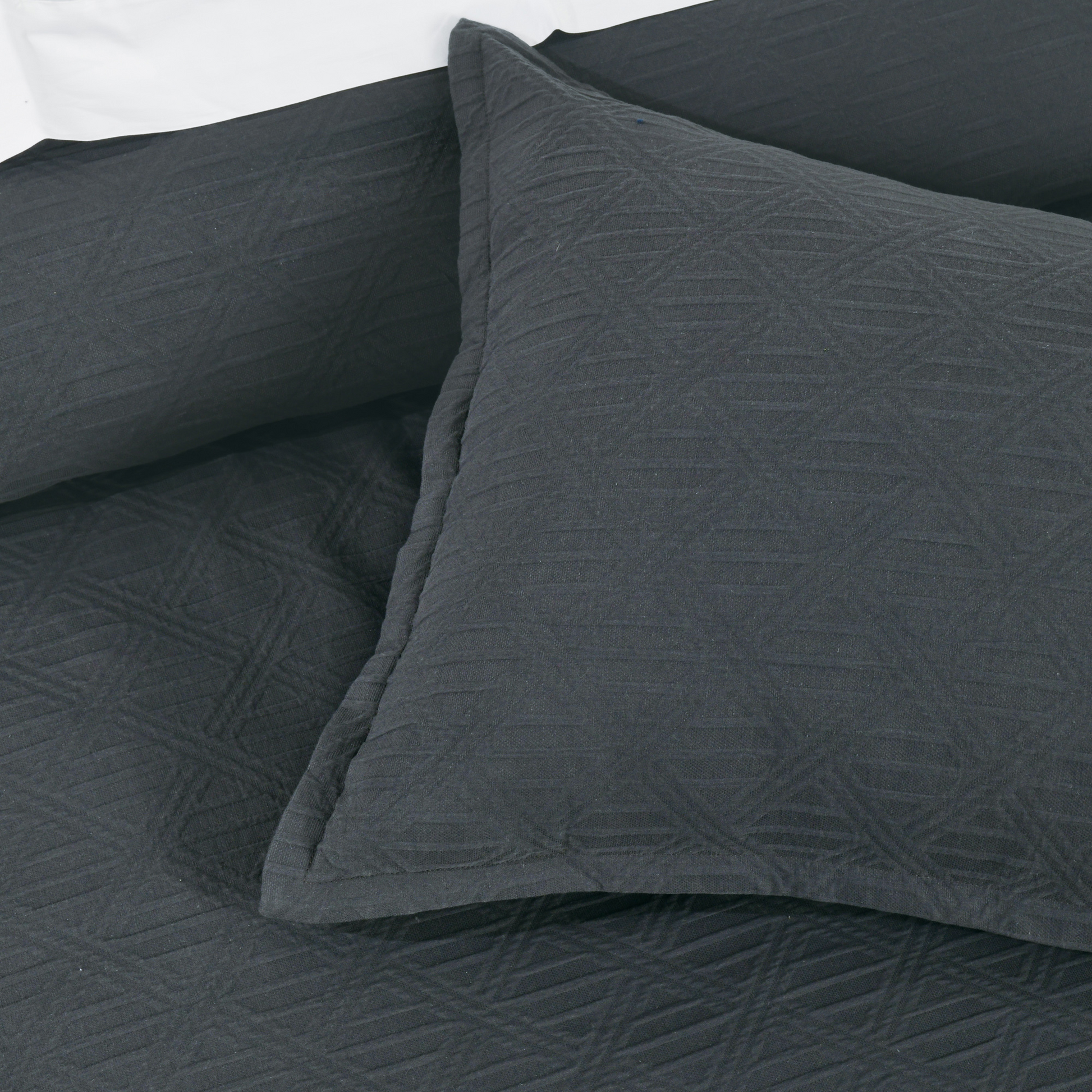 Hallston Charcoal Square Cushion by Bianca