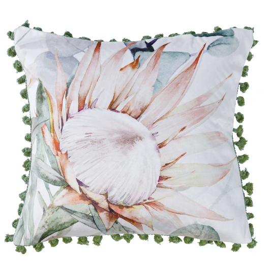 Helensvale White Square Cushion by Bianca