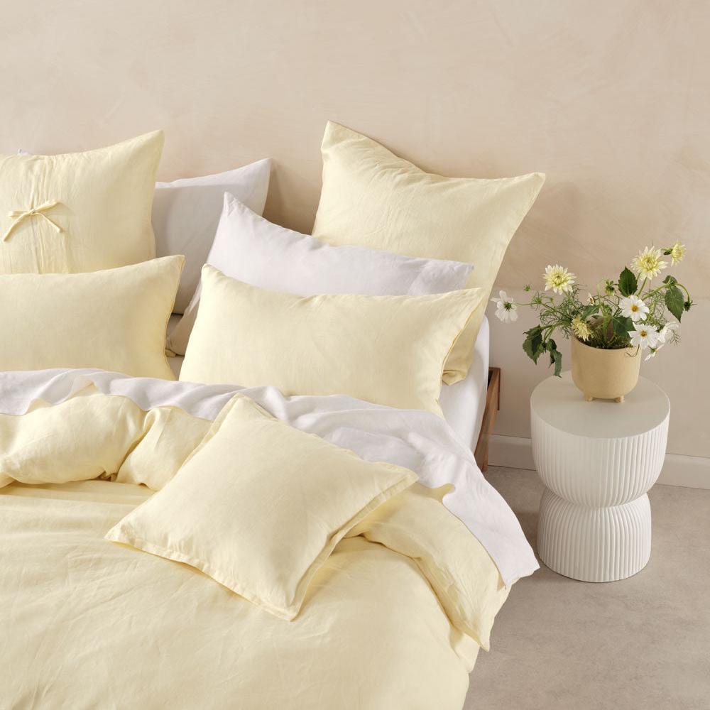Nimes Lemon Quilt Cover Set by Linen House