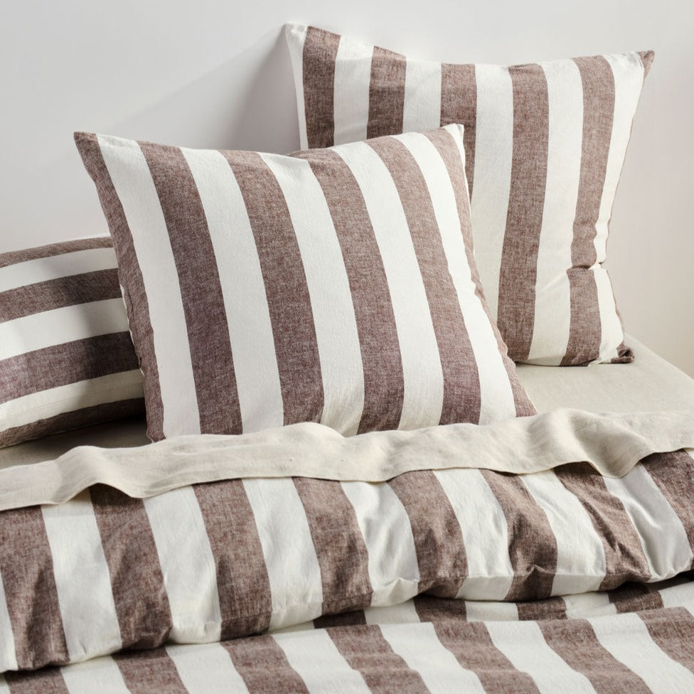 Vintage Stripe Tiramisu Quilt Cover Set by Linen House