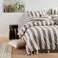 Vintage Stripe Tiramisu Quilt Cover Set by Linen House