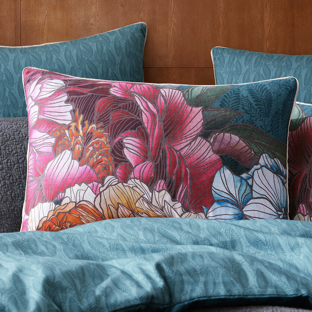 Bloomscape Teal Quilt Cover Set by Logan and Mason