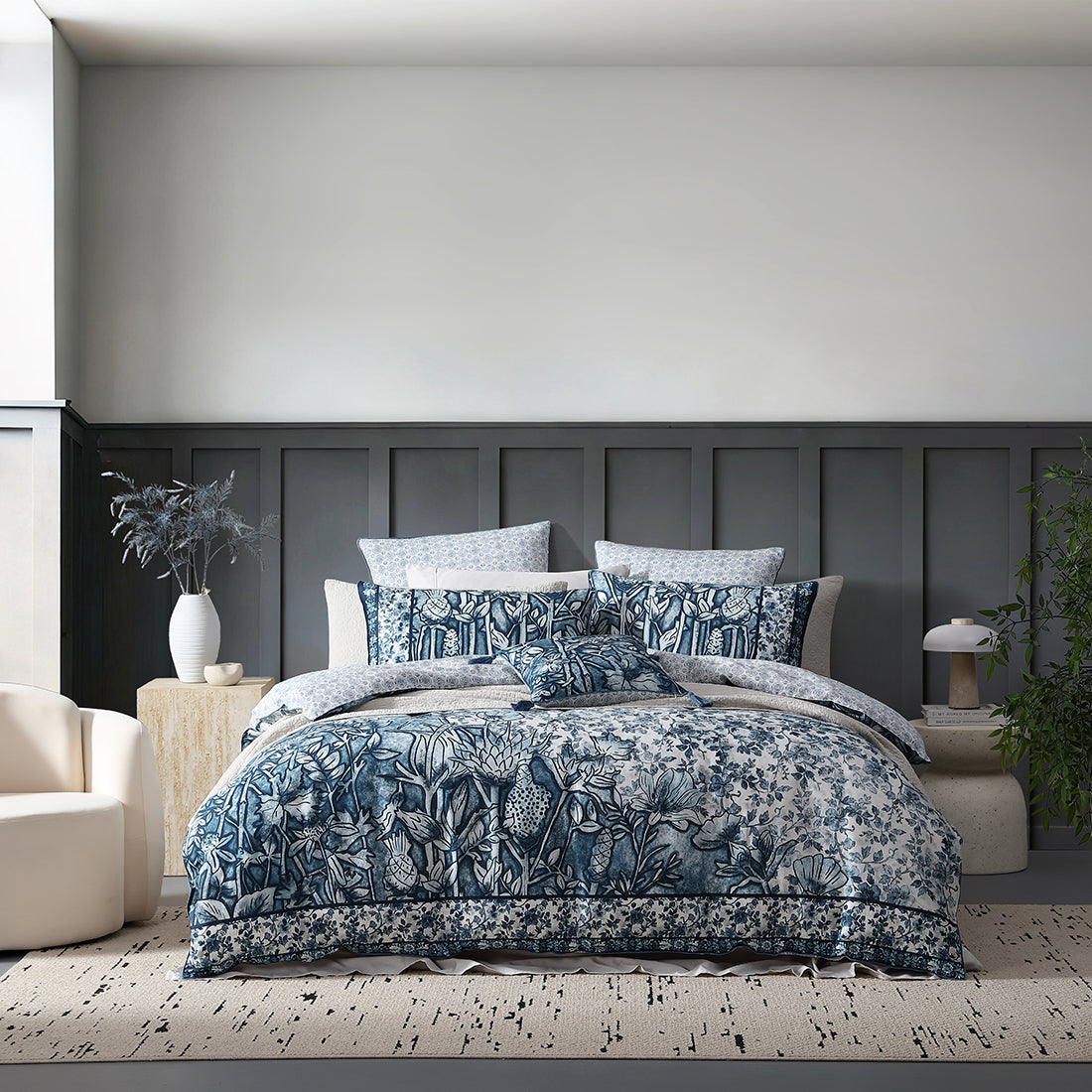 Chloris Ink Quilt Cover Set by Logan and Mason