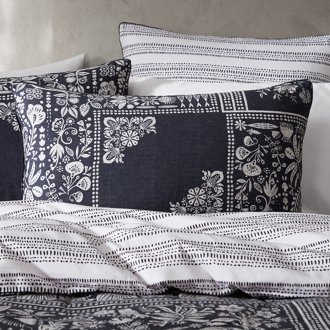 Ebony Black Quilt Cover Set by Logan and Mason