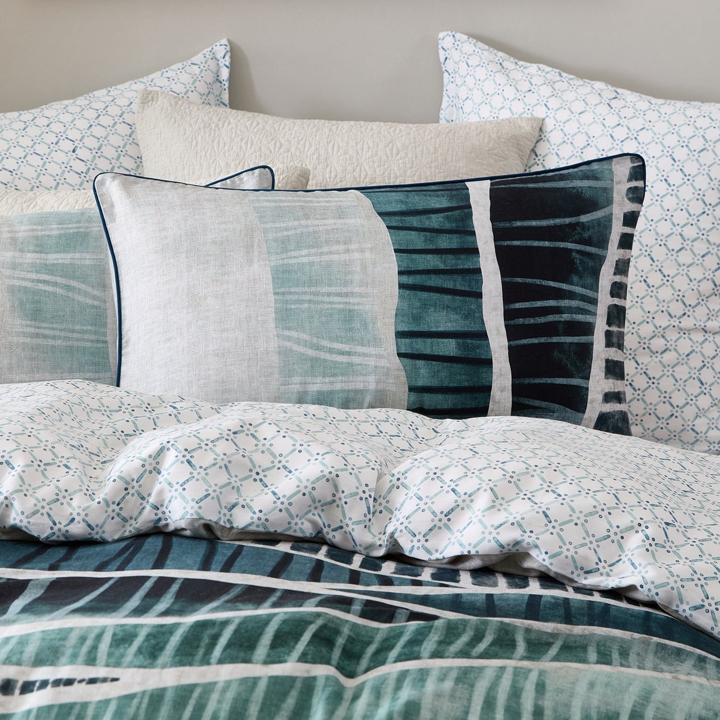 Seahaven Teal Quilt Cover Set by Logan and Mason