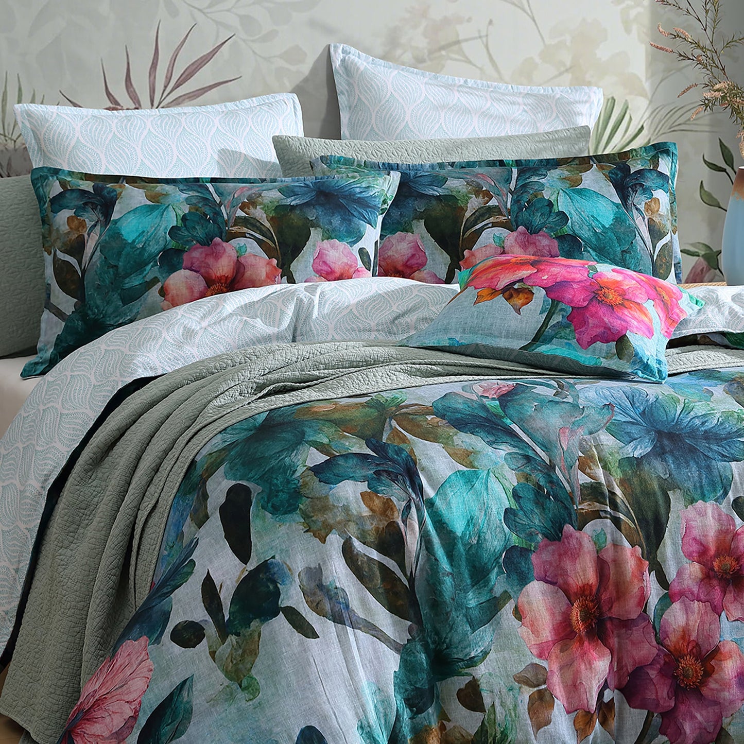 Valentine Teal Quilt Cover Set by Logan and Mason