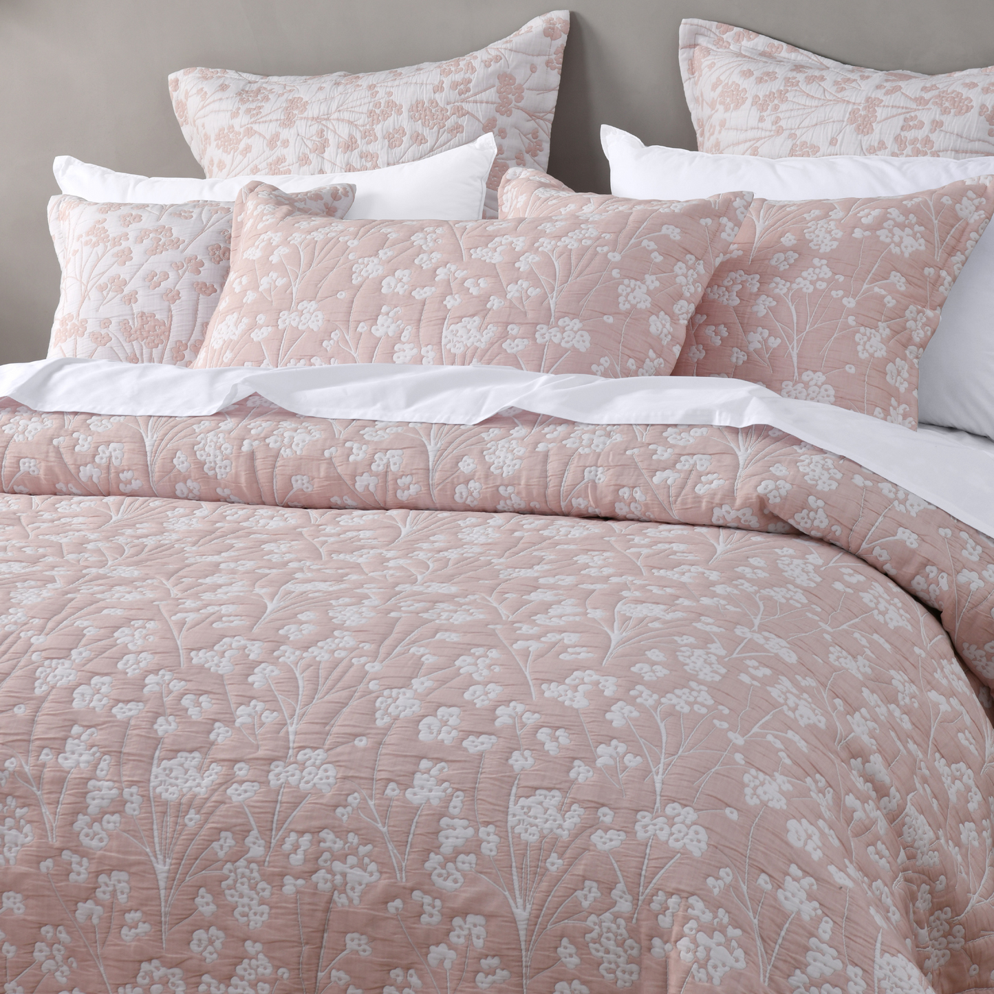 Myra Blush Bedspread Set By Bianca
