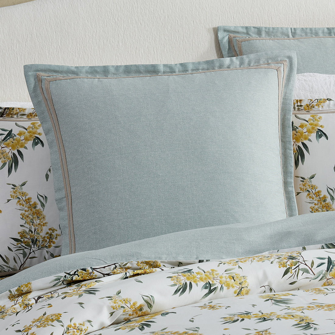 Acacia White European Pillowcase by Private Collection
