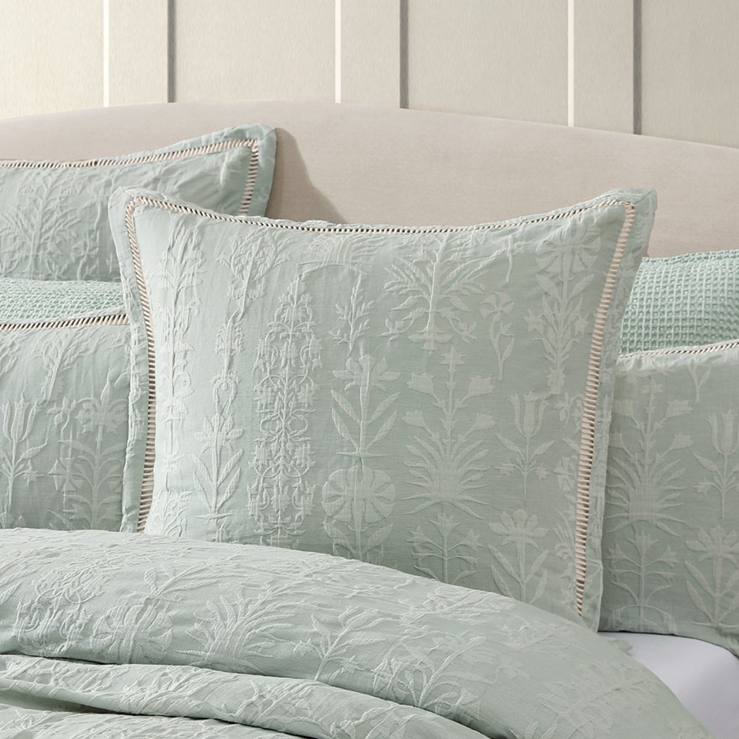 Florence Sage European Pillowcase by Private Collection