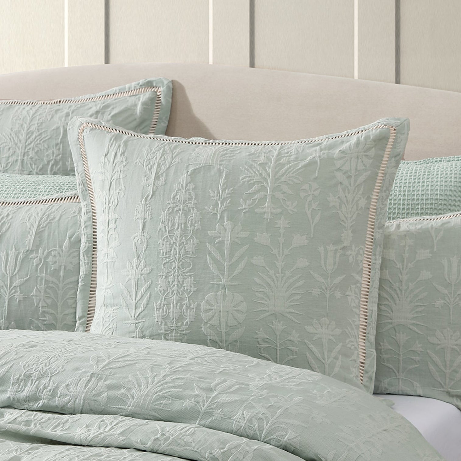 Florence Sage European Pillowcase by Private Collection