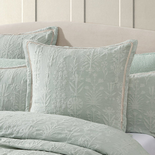 Florence Sage European Pillowcase by Private Collection