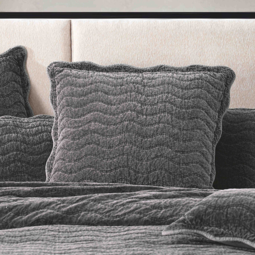Indiana Charcoal European Sham by Private Collection
