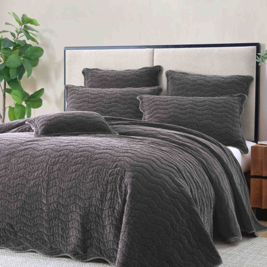 Indiana Charcoal Pillowcase Sham by Private Collection
