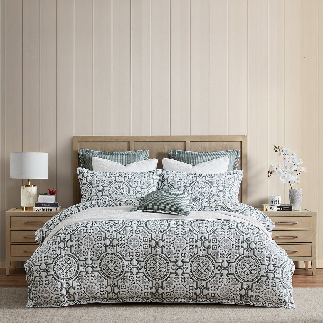 Mayfair Cilantro Quilt Cover Set by Private Collection
