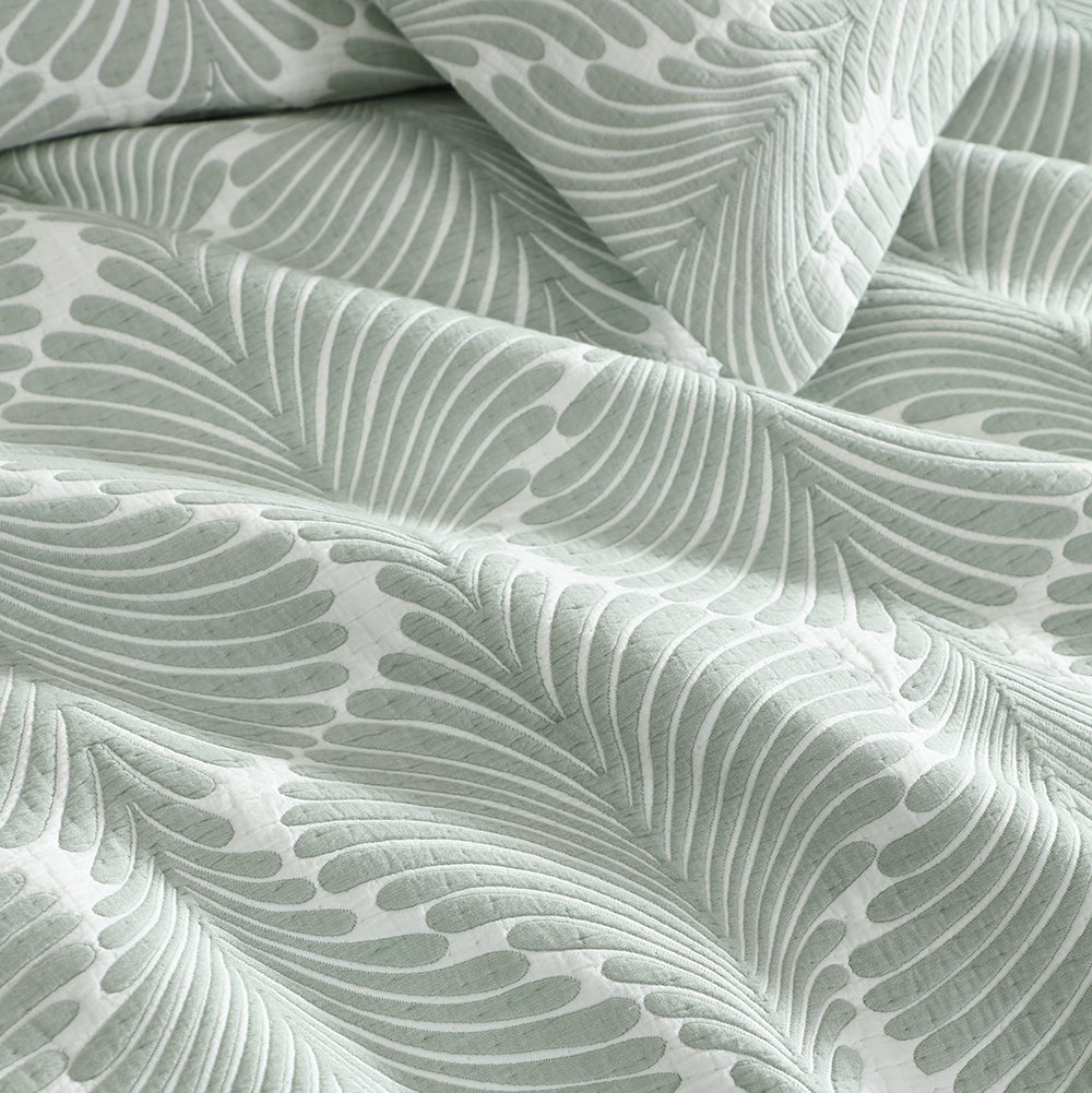 Monsera Sage Quilt Cover Set by Private Collection