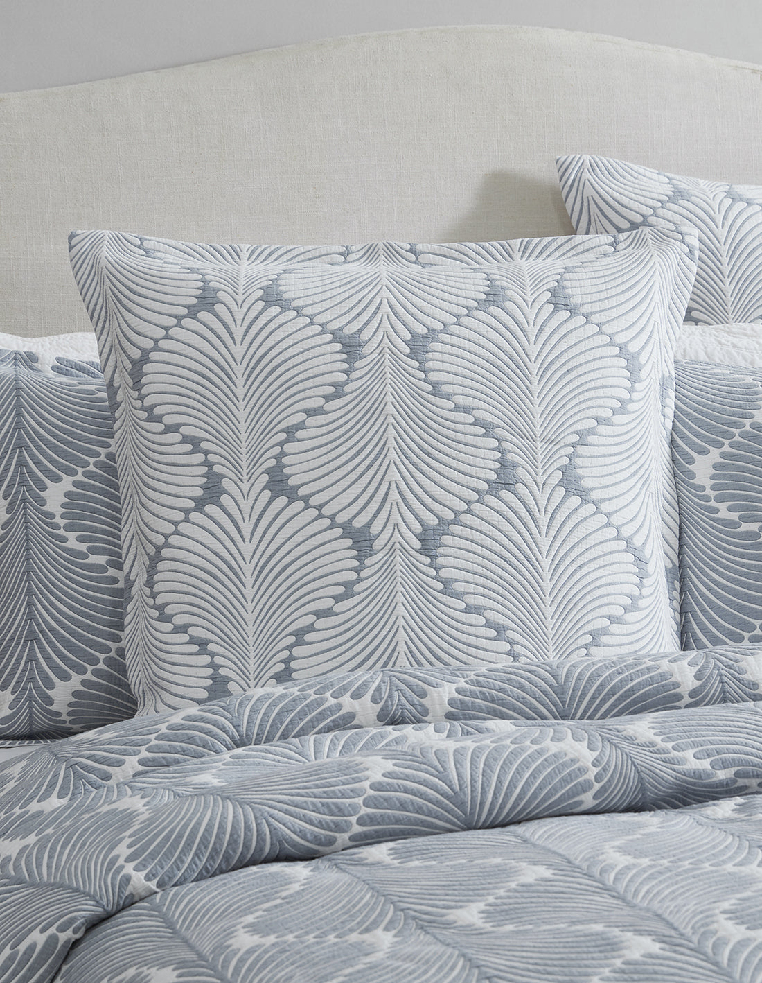 Monsera Chambray European Pillowcase by Private Collection