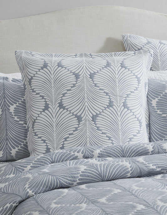 Monsera Chambray European Pillowcase by Private Collection