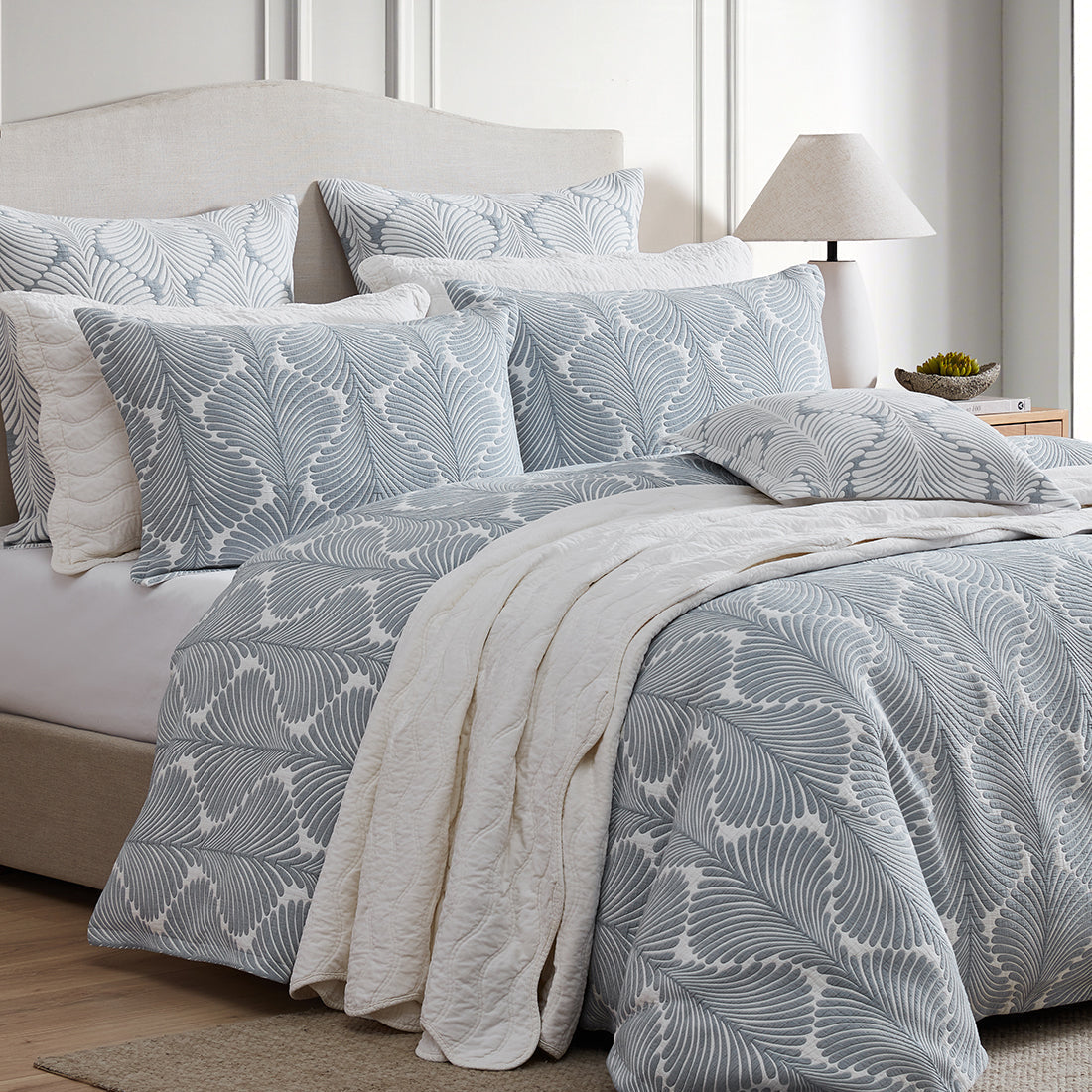 Monsera Chambray Quilt Cover Set by Private Collection