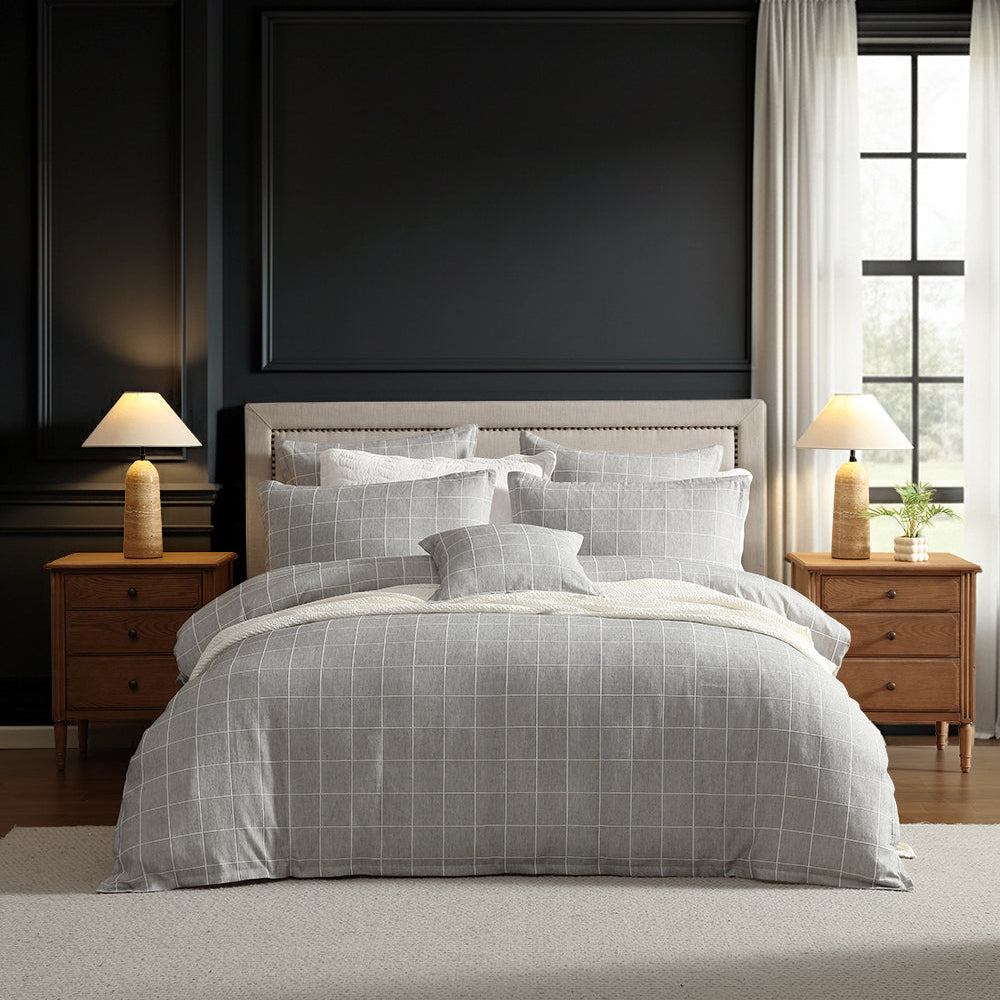 Stratus Charcoal Quilt Cover Set by Private Collection