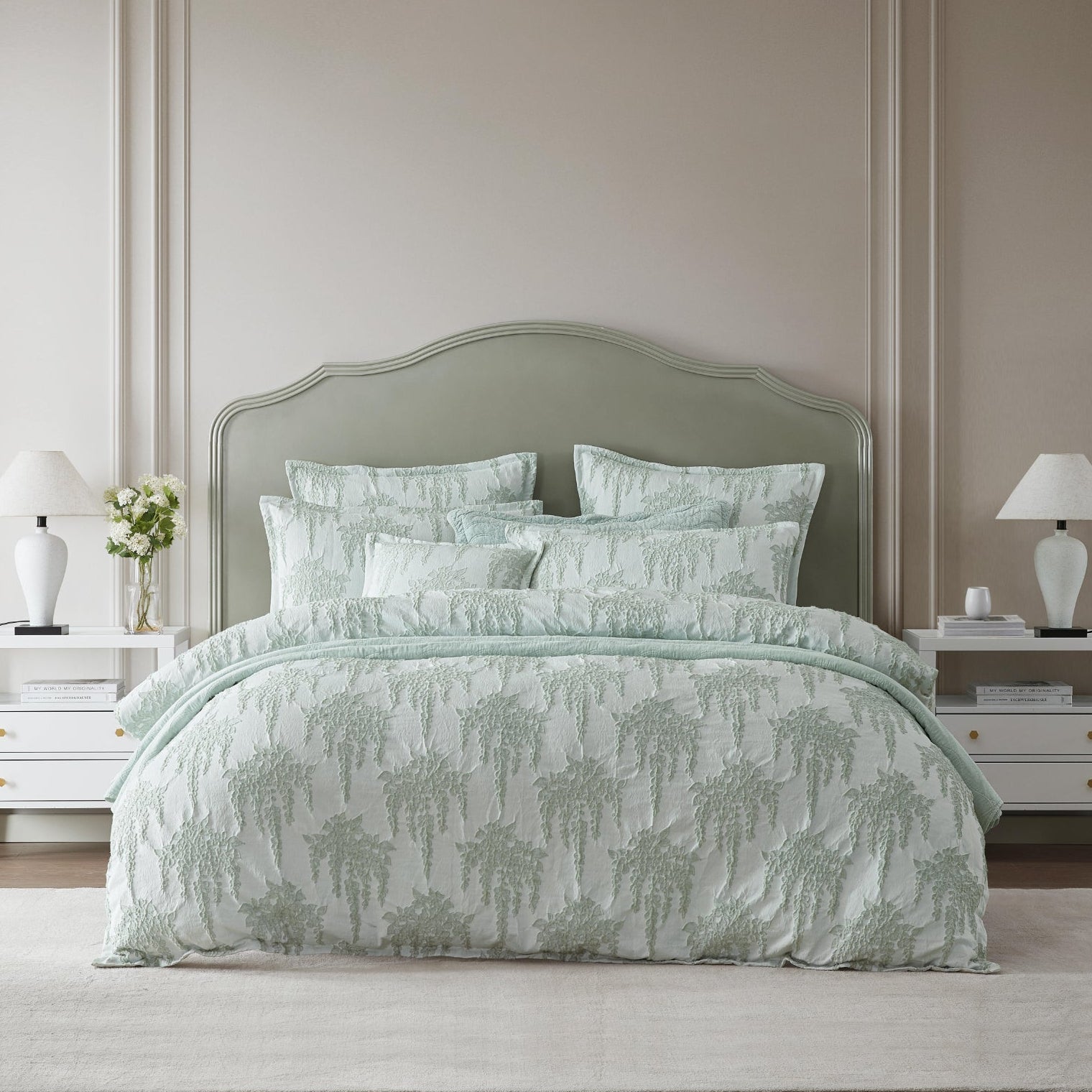 Wisteria Sage Quilt Cover Set by Private Collection