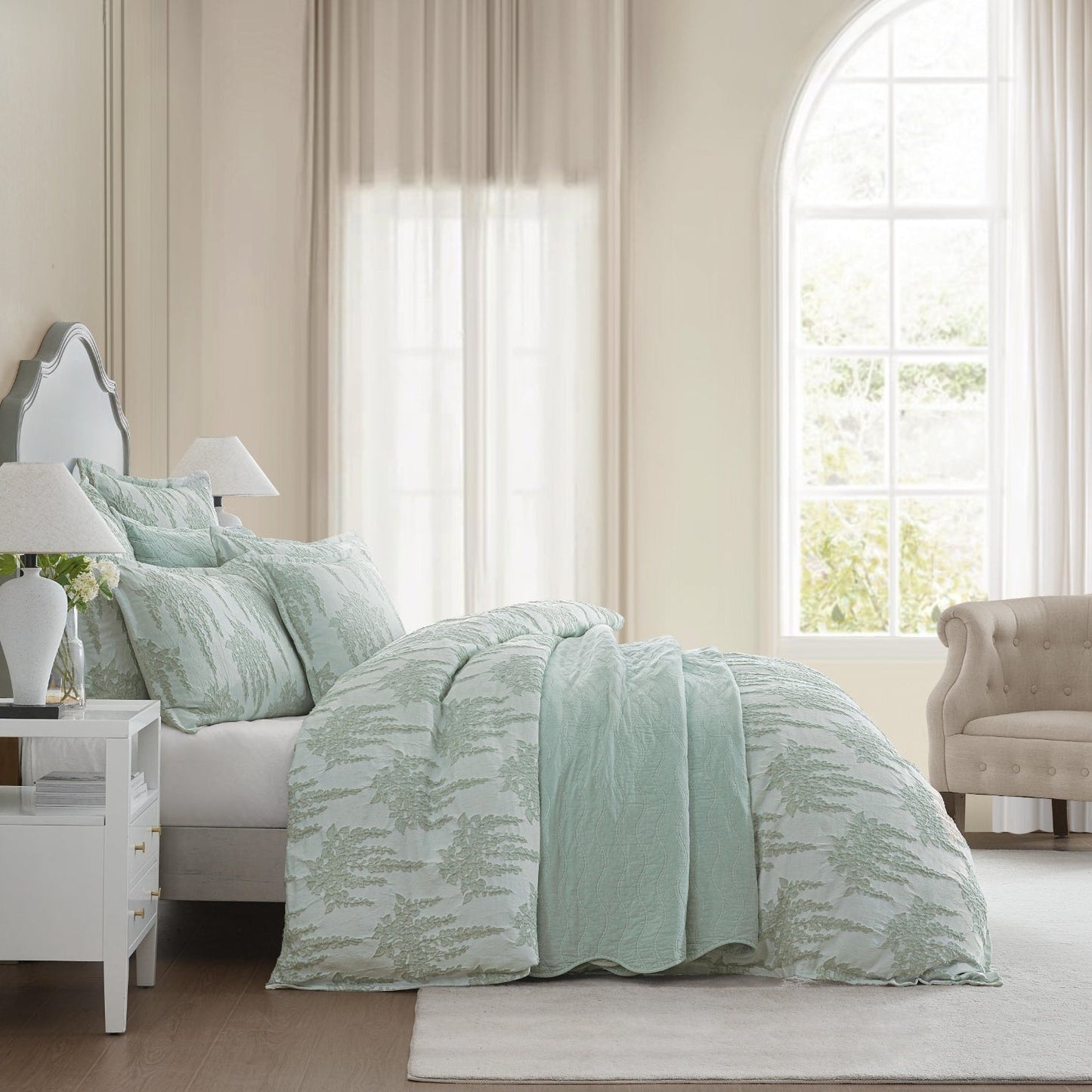 Wisteria Sage Quilt Cover Set by Private Collection