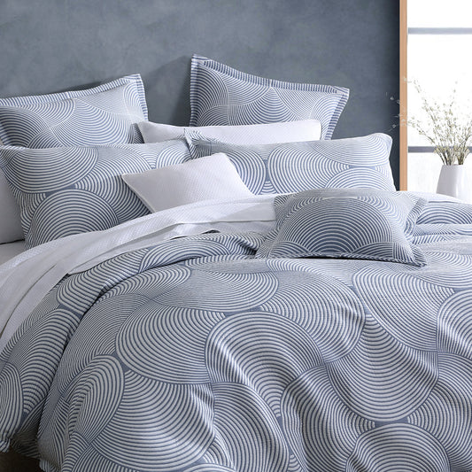 Arlo Slate Quilt Cover Set by Logan and Mason Platinum
