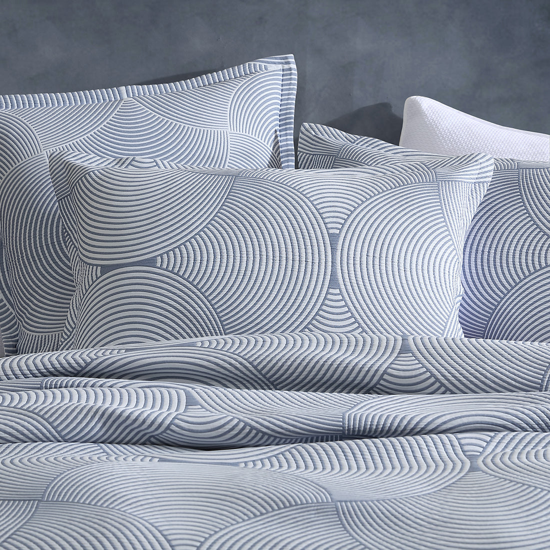 Arlo Slate Quilt Cover Set by Logan and Mason Platinum