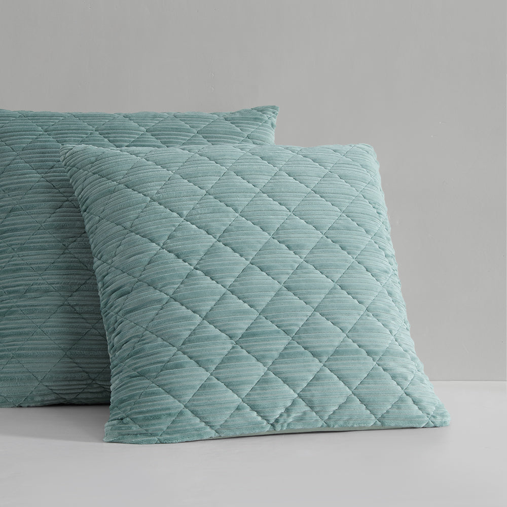 Corbin Aqua European Pillowcase by Logan and Mason Platinum