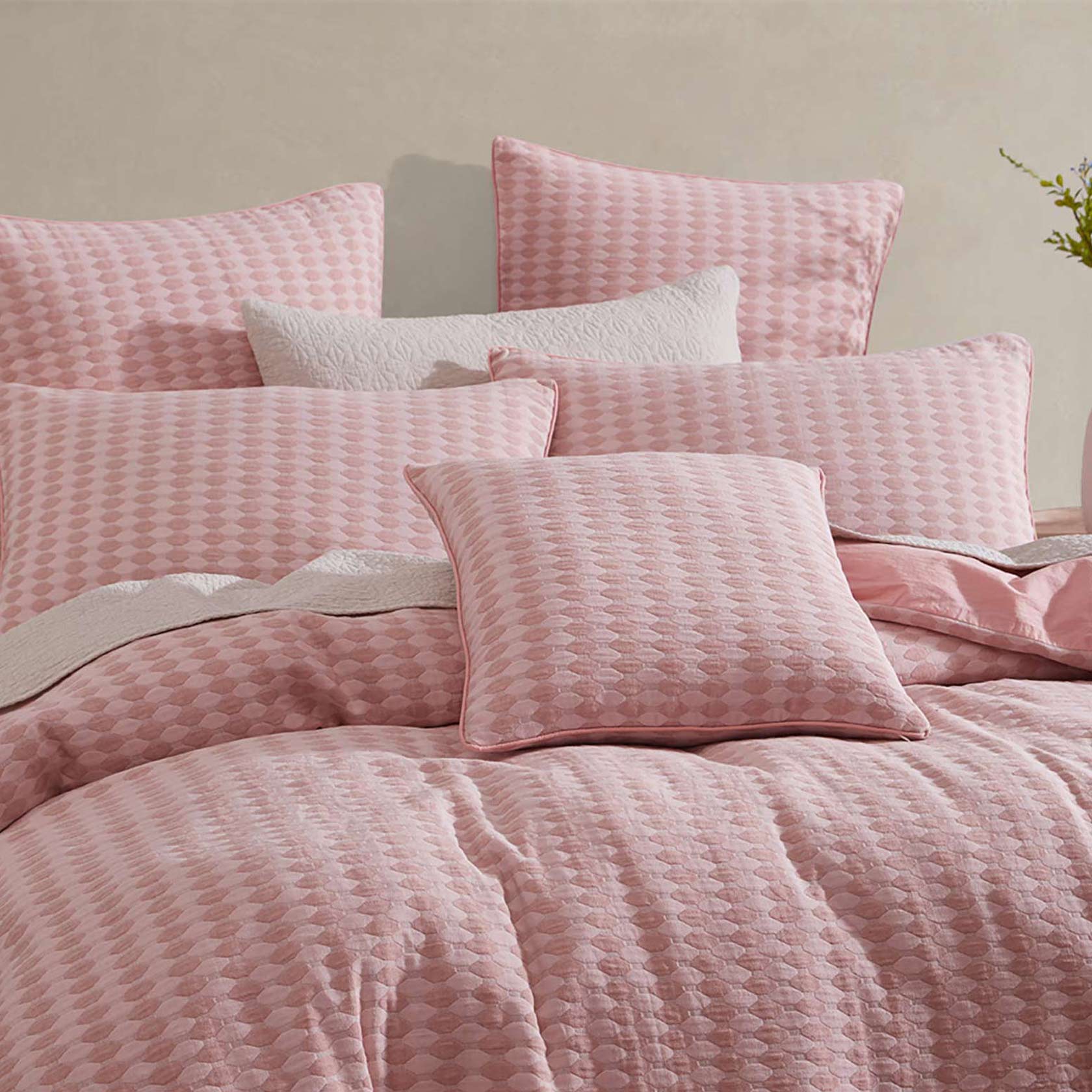 Frankie Blush Square Cushion by Logan and Mason Platinum
