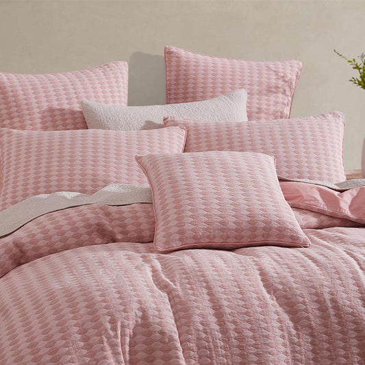 Frankie Blush Square Cushion by Logan and Mason Platinum