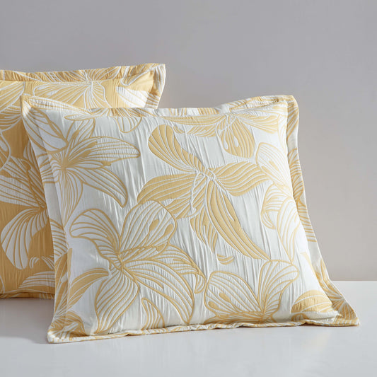 Grace Mustard European Pillowcase by Logan and Mason Platinum