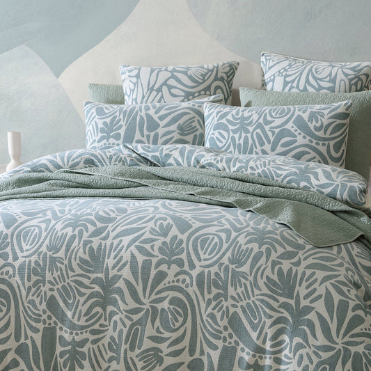 Haven Surf Quilt Cover Set by Logan and Mason Platinum