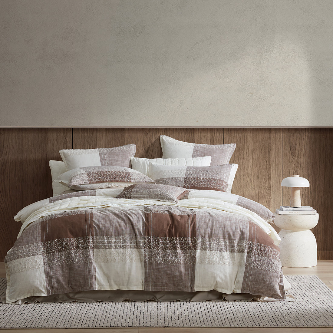 Heritage Coffee Quilt Cover Set by Logan and Mason Platinum