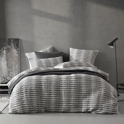 Kirby Charcoal Quilt Cover Set by Logan and Mason Platinum
