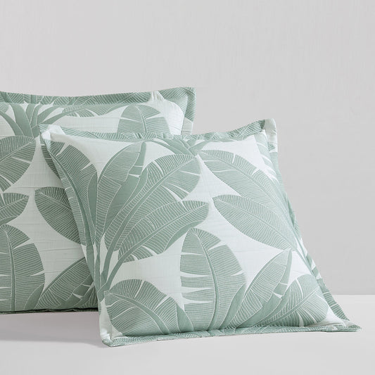 Lagos Sage European Pillowcase by Logan and Mason Platinum