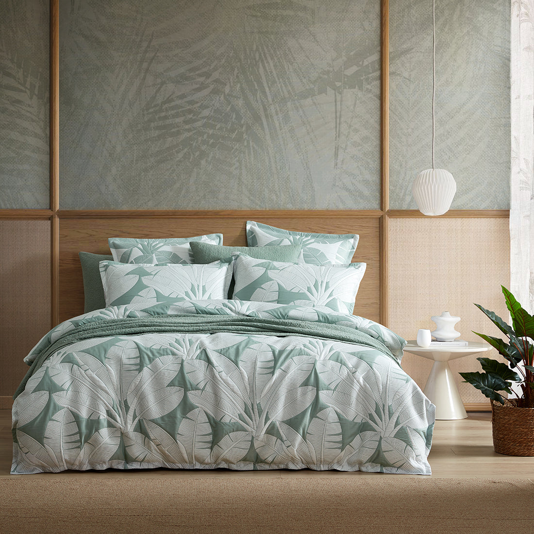 Lagos Sage Quilt Cover Set by Logan and Mason Platinum