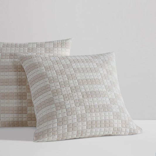 Module Stone European Sham Pillowcase by Logan and Mason Platinum