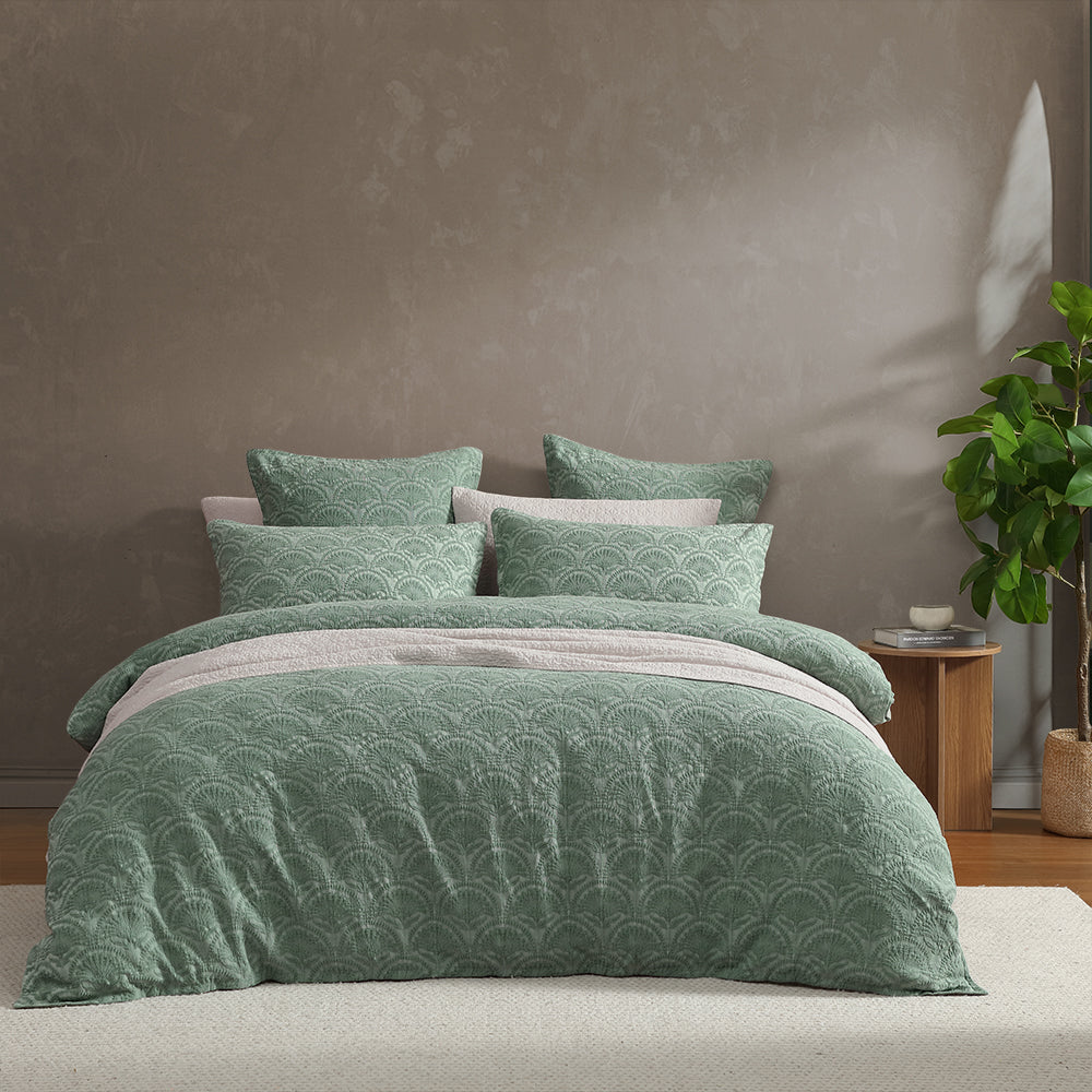 Palmera Sage Quilt Cover Set by Logan and Mason Platinum