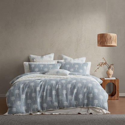 Tahiti Denim Quilt Cover Set by Logan and Mason Platinum