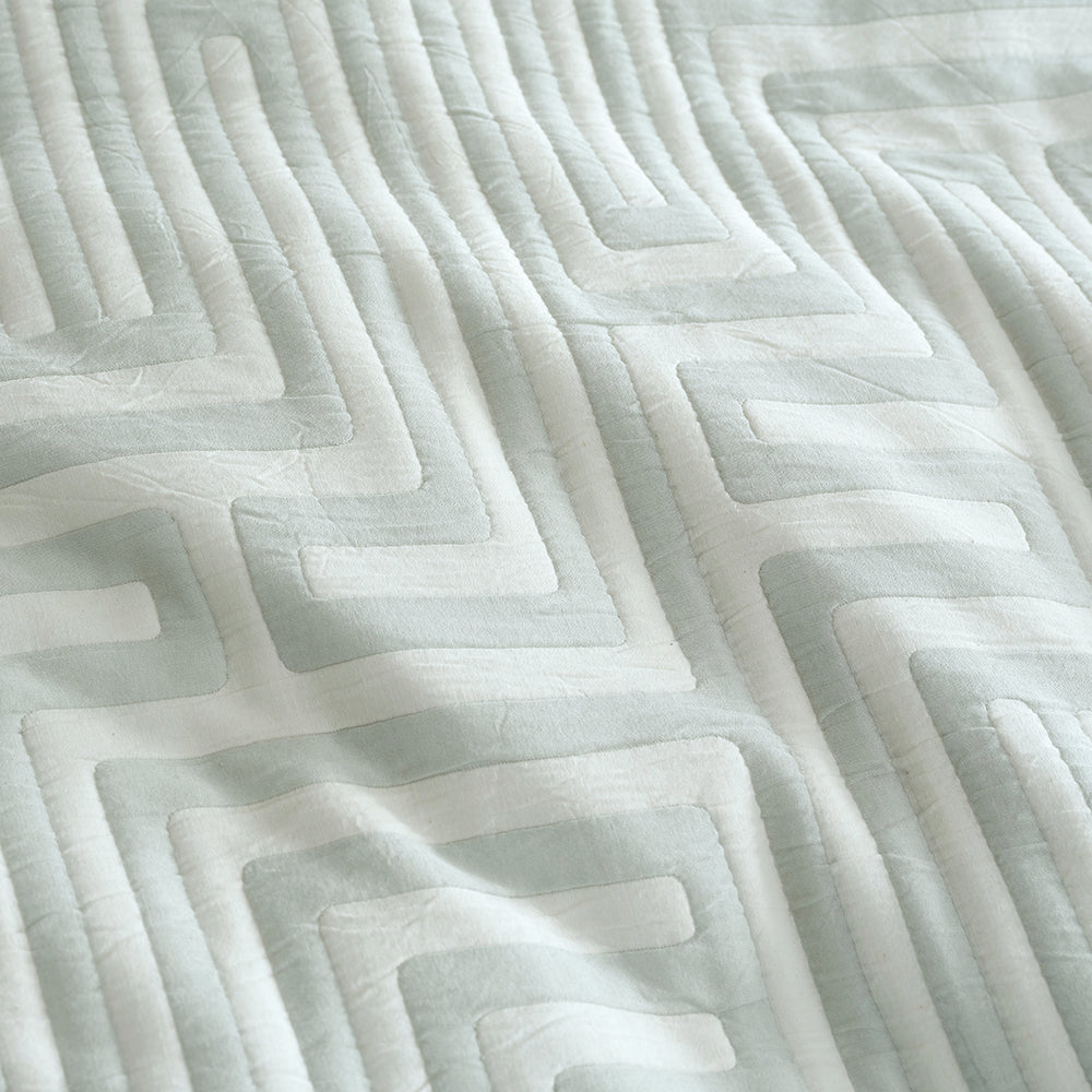 Vector Sage Quilt Cover Set by Logan and Mason Platinum