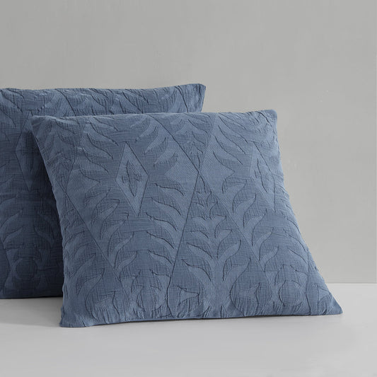 Zava Indigo European Pillowcase by Logan and Mason Platinum