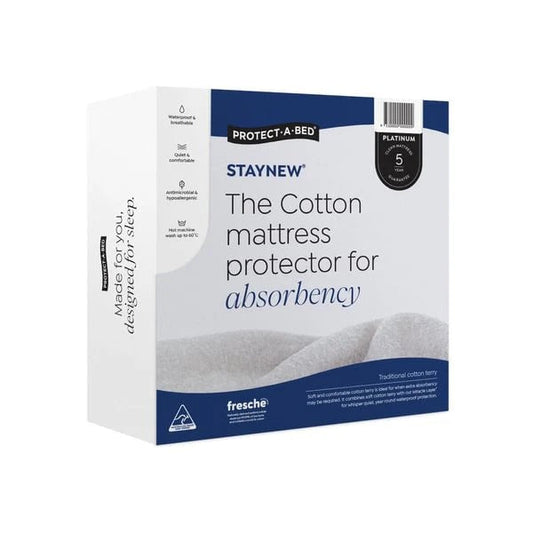 Staynew Cotton Terry Fitted Waterproof Mattress Protector by Protect-A-Bed